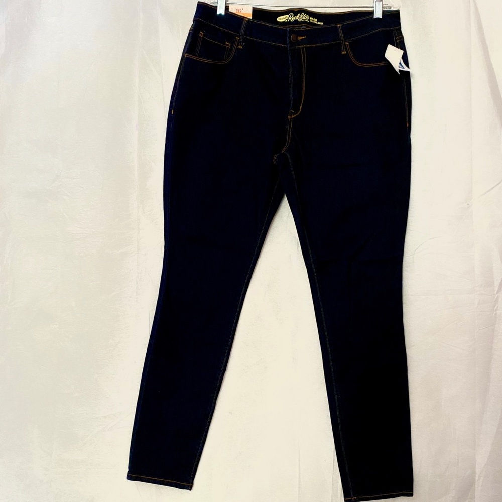 Old Navy Rockstar mid rise Dark wash jeans Size 16